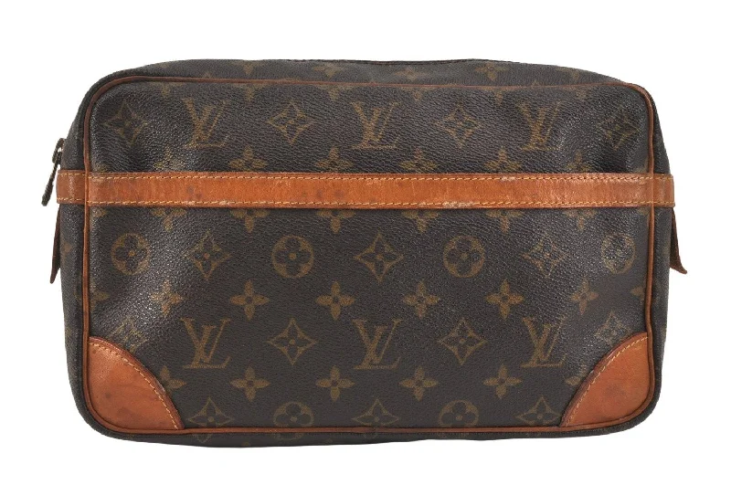 Authentic Louis Vuitton Monogram Compiegne 28 Clutch Hand Bag M51845 LV 3325K