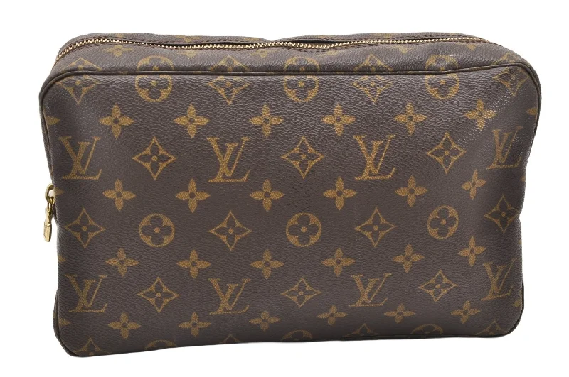 Auth Louis Vuitton Monogram Trousse Toilette 28 Clutch Hand Bag M47522 LV 3768K