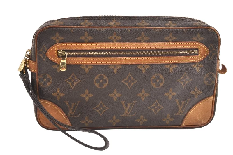 Authentic Louis Vuitton Monogram Marly Dragonne GM M51825 Clutch Hand Bag 3332K