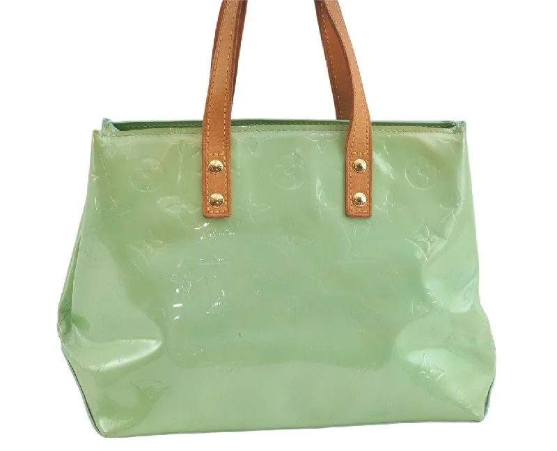 Authentic Louis Vuitton Vernis Reade PM Hand Bag Light Green M91307 LV 3463K