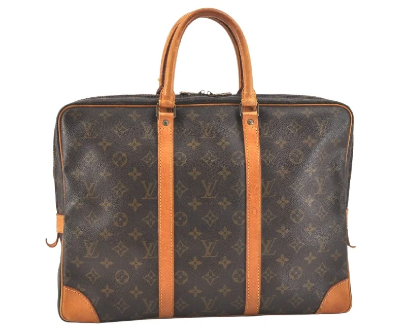 Authentic Louis Vuitton Monogram Porte Documents Voyage M53361 Briefcase 2649K