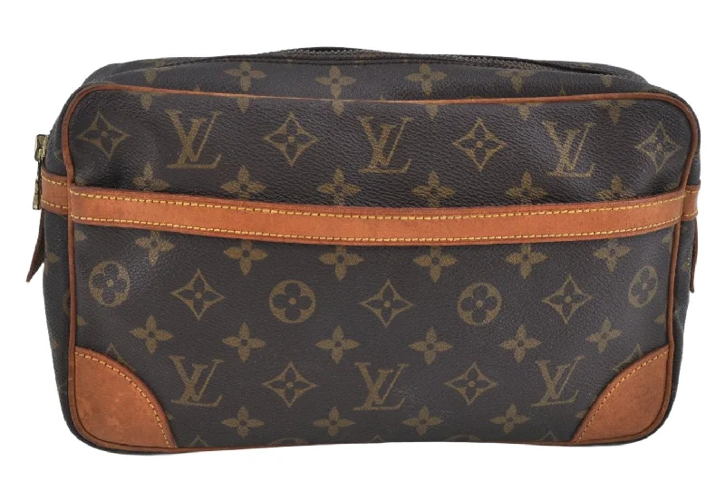 Authentic Louis Vuitton Monogram Compiegne 28 Clutch Hand Bag M51845 LV L0217