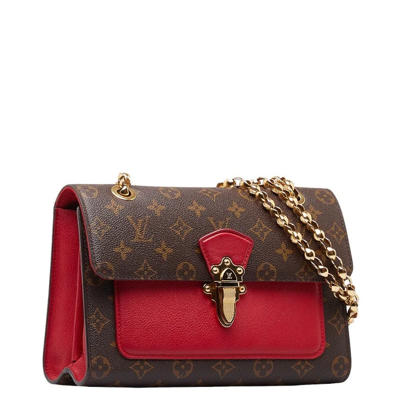 Louis Vuitton Monogram Victoria Chain  Shoulder Bag M41731 Brown Series Red