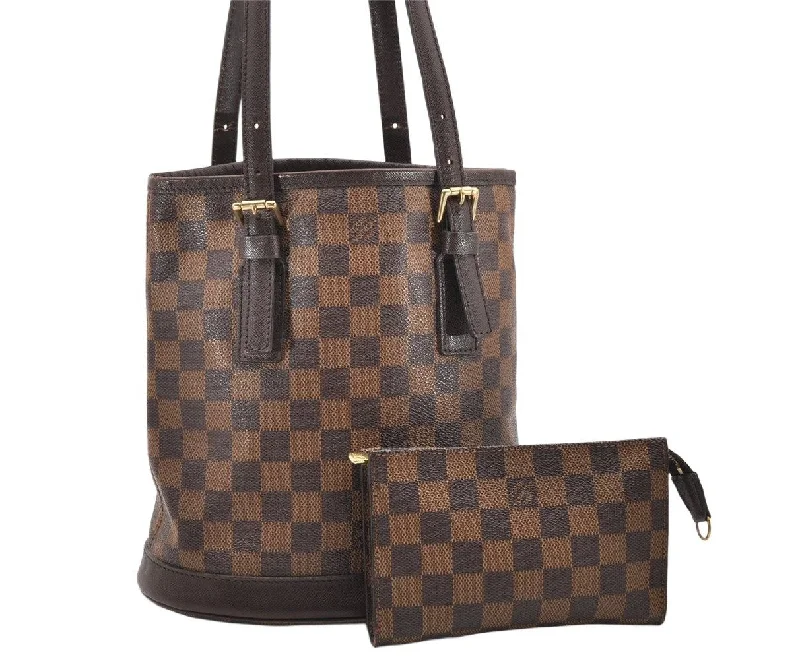 Authentic Louis Vuitton Damier Marais Bucket Shoulder Tote Bag N42240 Junk 3171K