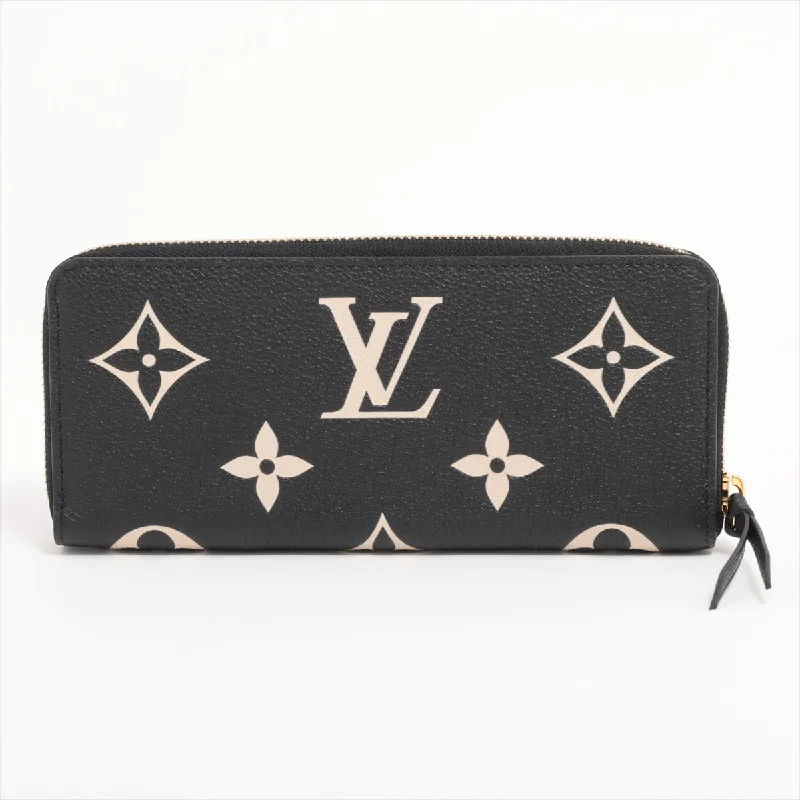 Louis Vuitton bicolor monogram implant Portefolio Clemence M82338 Noneir round zip wallet  reaction