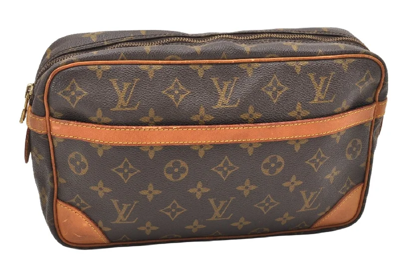 Authentic Louis Vuitton Monogram Compiegne 28 Clutch Hand Bag M51845 LV 3820K