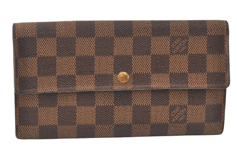 Authentic Louis Vuitton Damier Pochette Porte Monnaie Credit N61725 Wallet 4064K