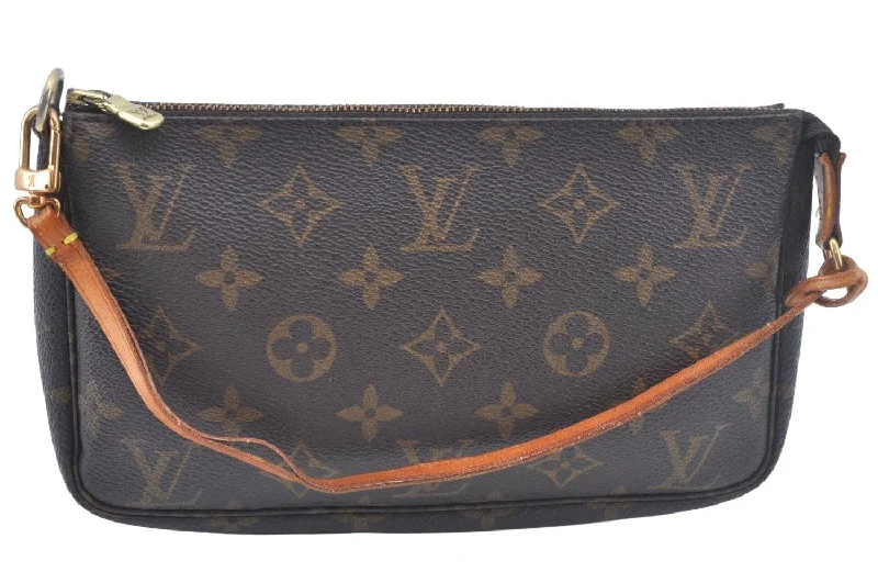 Authentic Louis Vuitton Monogram Pochette Accessoires Pouch M51980 LV 2536K