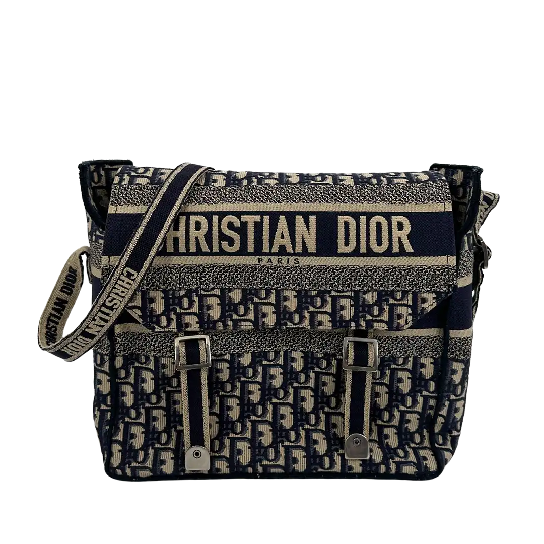 Dior Diorcamp Medium Oblique Jacquard Canvas Messenger Bag blau / sehr gut