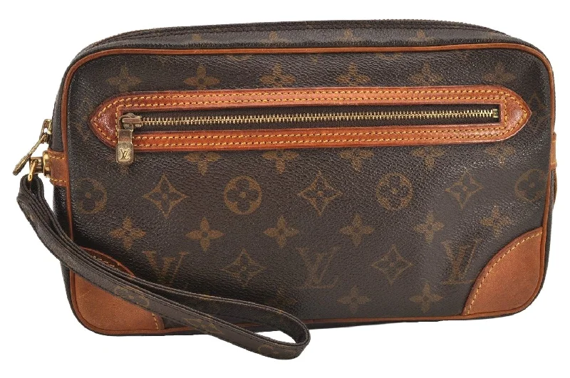 Authentic Louis Vuitton Monogram Marly Dragonne GM M51825 Clutch Hand Bag 3309K