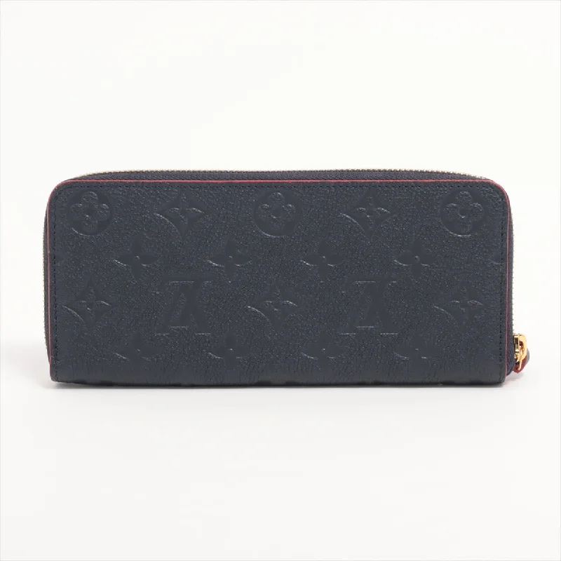 Louis Vuitton Monogram Emplant Portefolio Clemence M69415 Marine Round  Wallet