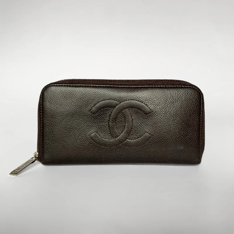 Chanel Zipper Wallet Caviar Leather