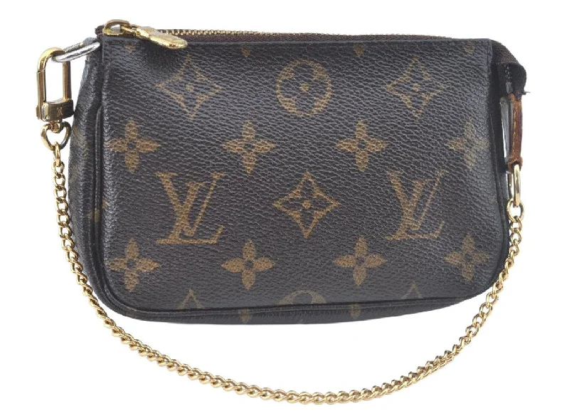 Authentic Louis Vuitton Monogram Mini Pochette Accessoires Pouch M58009 LV L0281