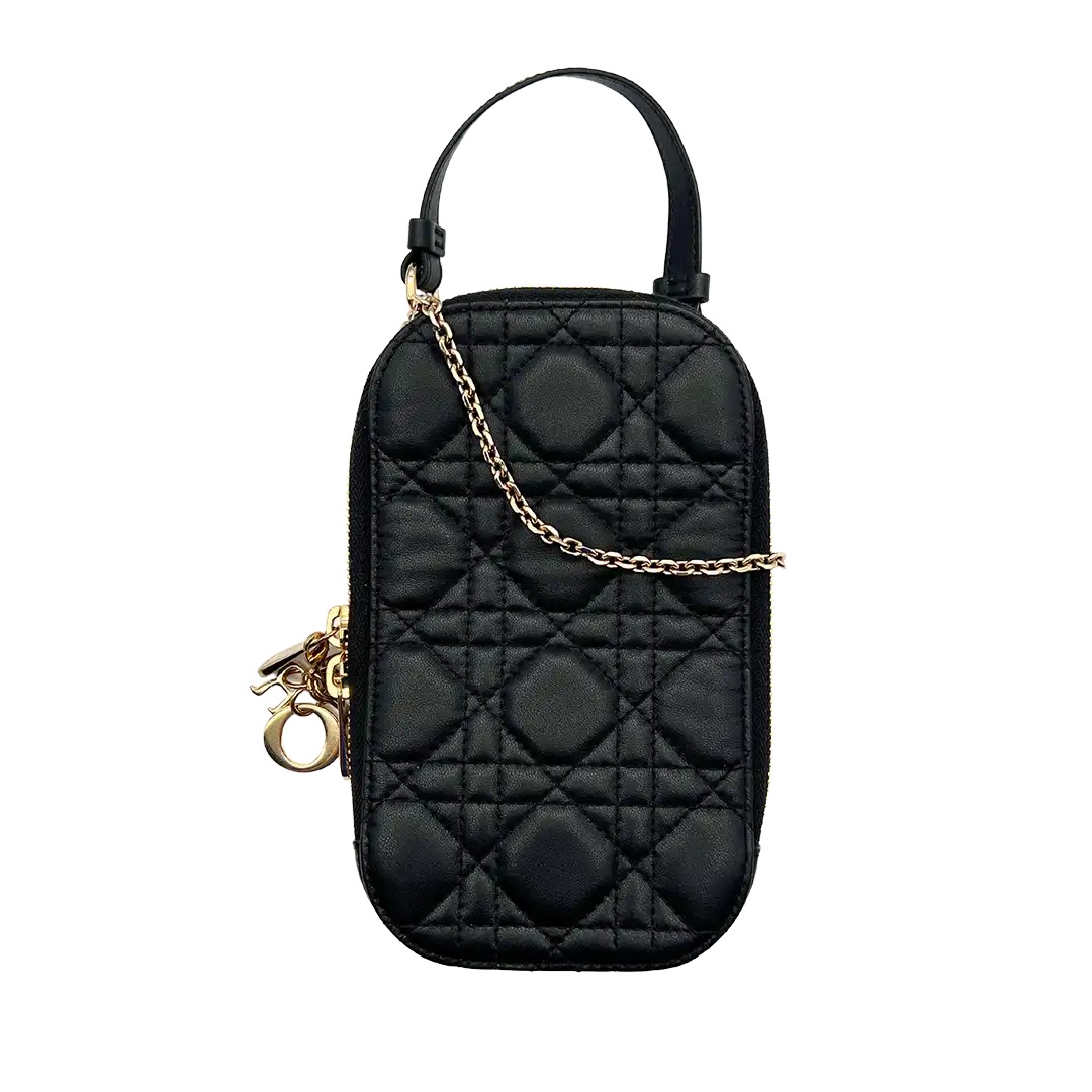 Dior Lady Dior Smartphone Tasche Lammleder schwarz / sehr gut