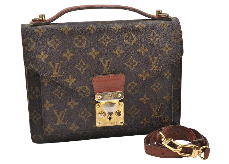 Authentic Louis Vuitton Monogram Monceau 2Way Shoulder Hand Bag M51187 LV 3819K