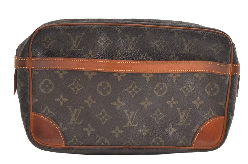 Authentic Louis Vuitton Monogram Compiegne 28 Clutch Hand Bag M51845 Junk 3269K