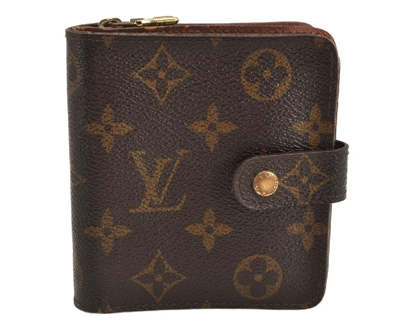 Authentic Louis Vuitton Monogram Compact Zip Bifold Wallet Purse M61667 LV 3008K