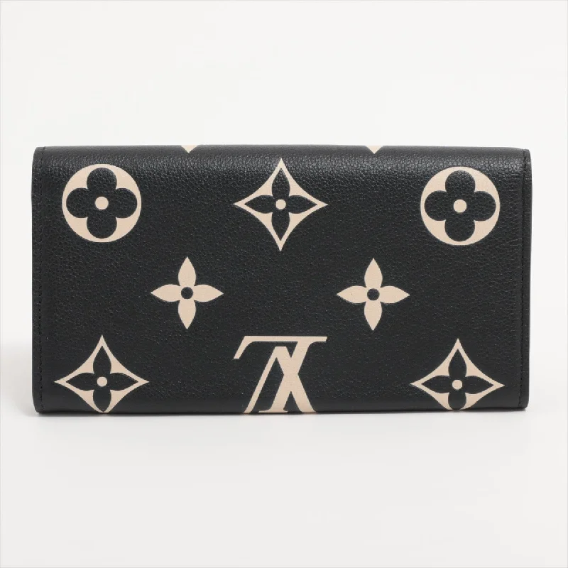 Louis Vuitton Bi-Color Monogram Implant Portefolio Sarah M80496 Noneir Long   Wallet