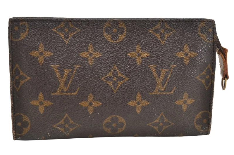 Authentic Louis Vuitton Monogram Pouch For Bucket PM LV Junk 3144K