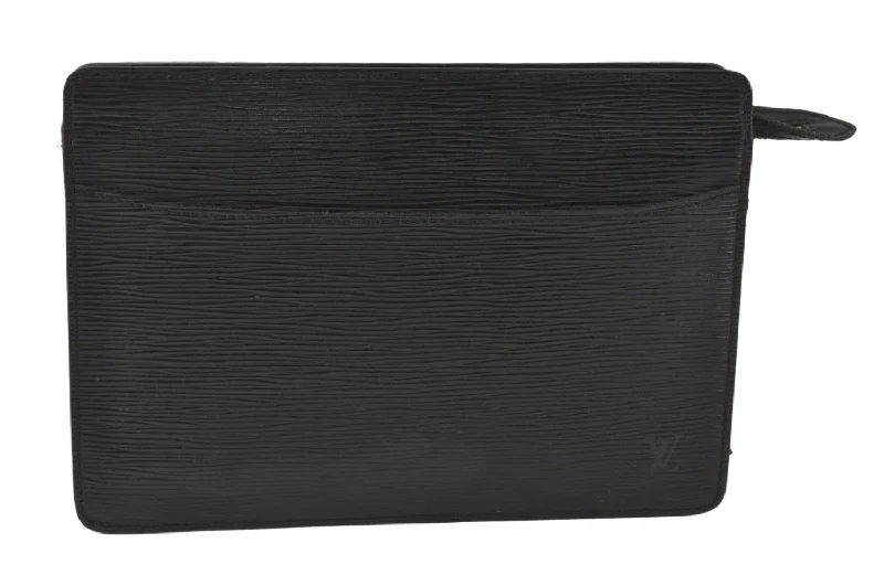 Authentic Louis Vuitton Epi Pochette Homme Clutch Bag Black M52522 Junk 3926K