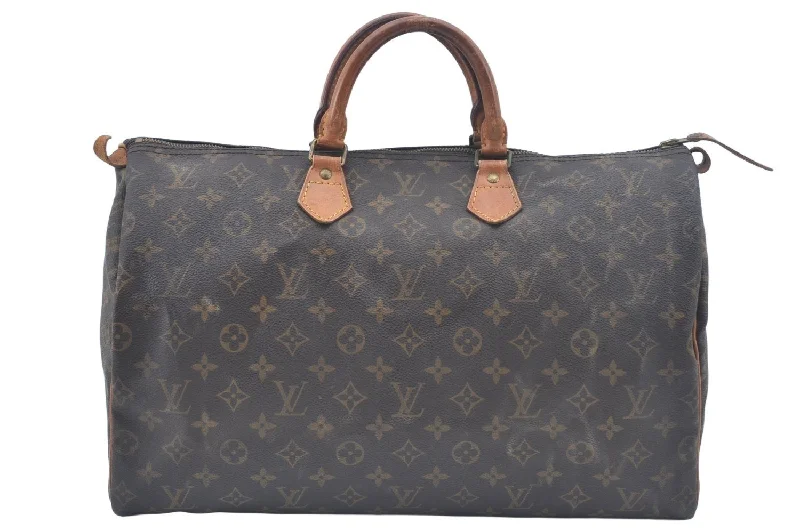 Authentic Louis Vuitton Monogram Speedy 40 Hand Boston Bag M41522 LV L0166