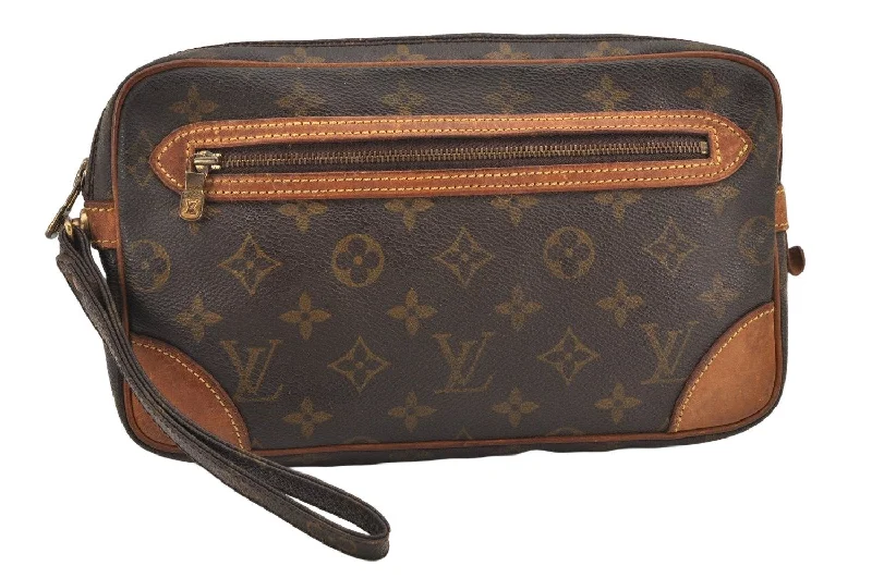 Authentic Louis Vuitton Monogram Marly Dragonne GM M51825 Clutch Hand Bag 3302K