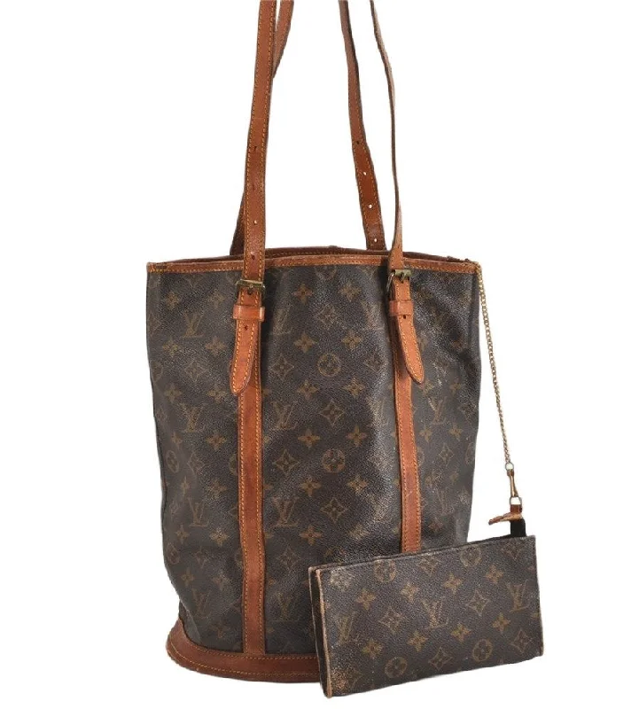 Authentic Louis Vuitton Monogram Bucket GM Shoulder Tote Bag M42236 Junk 3296K