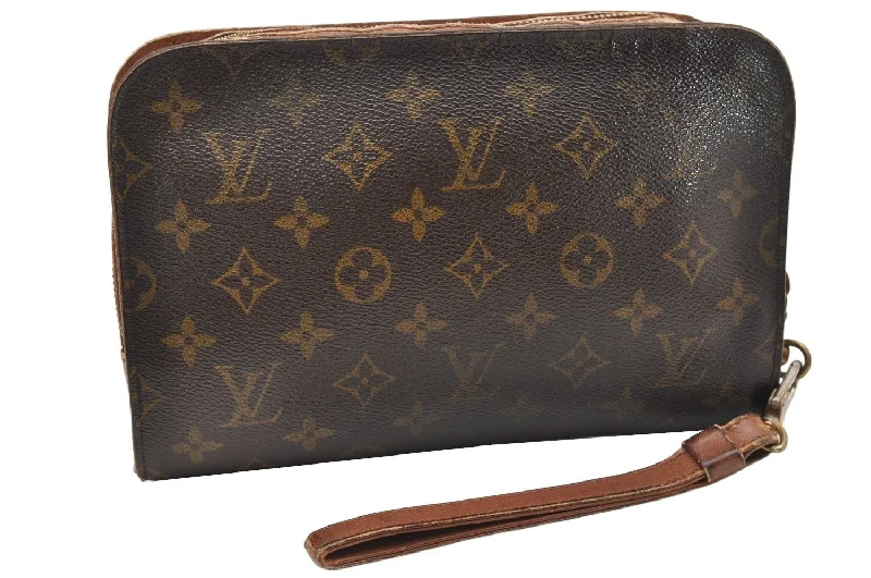 Authentic Louis Vuitton Monogram Orsay Clutch Hand Bag Purse M51790 LV 3473K