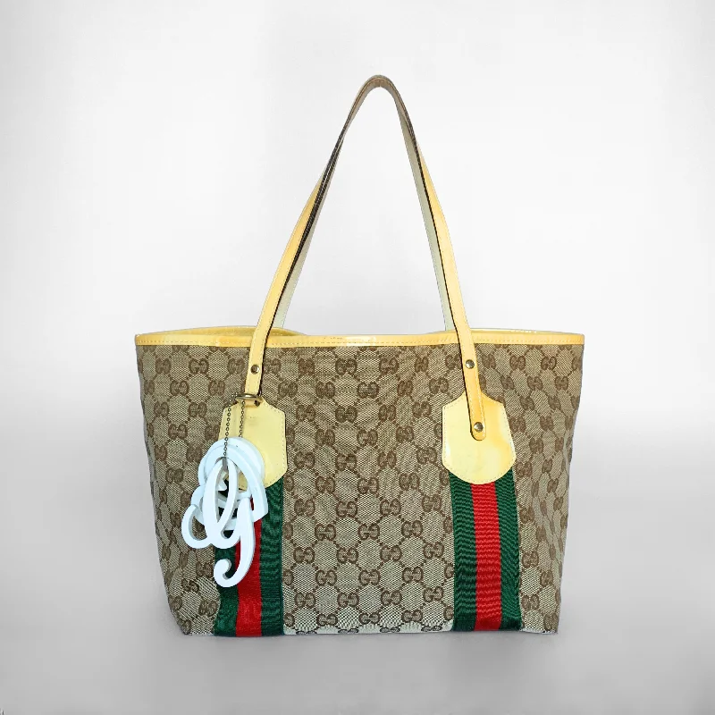 Gucci GG Sherry Line Tote Bag Coated Canvas