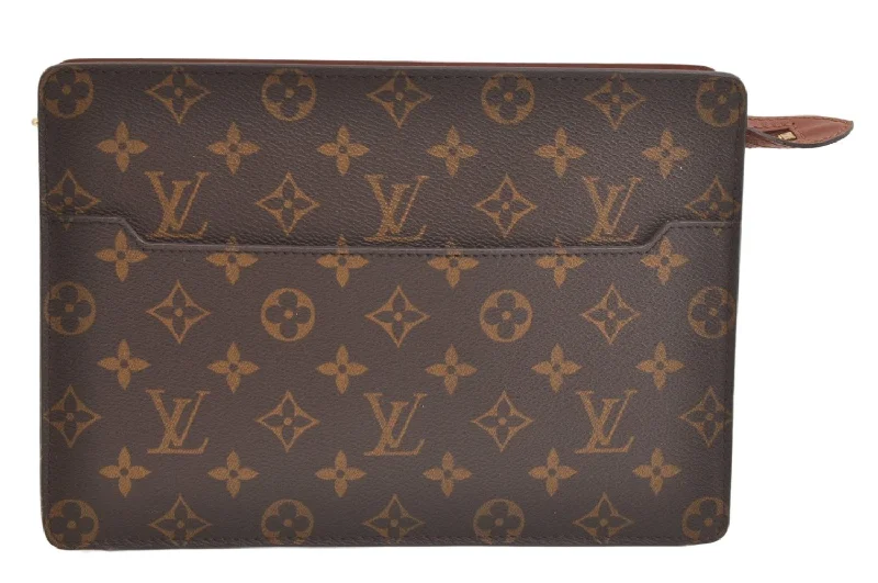 Authentic Louis Vuitton Monogram Pochette Homme Clutch Hand Bag M51795 LV 4048K