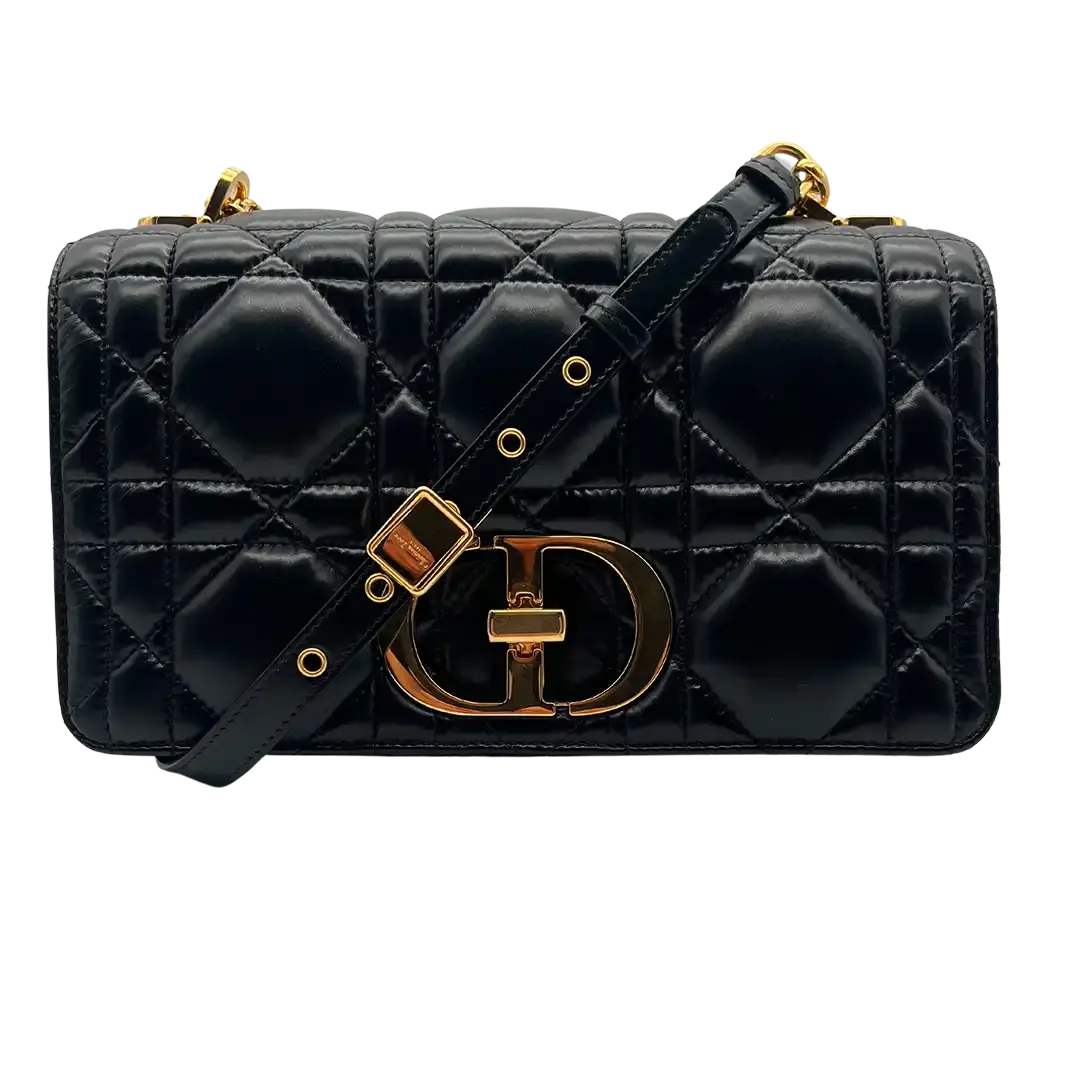 DIOR CARO Tasche mittelgroß schwarz Leder / sehr gut