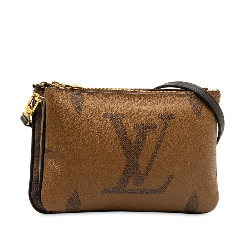 Louis Vuitton Monogram Giant Reversee Pochette Double  Shoulder Bag M69203 Brown