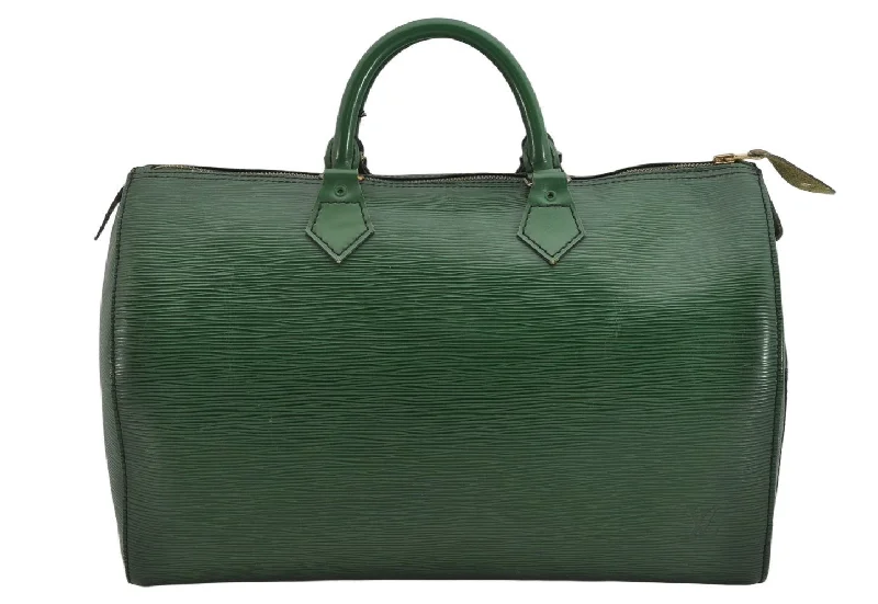 Authentic Louis Vuitton Epi Speedy 35 Hand Boston Bag Green M42994 LV 3558K