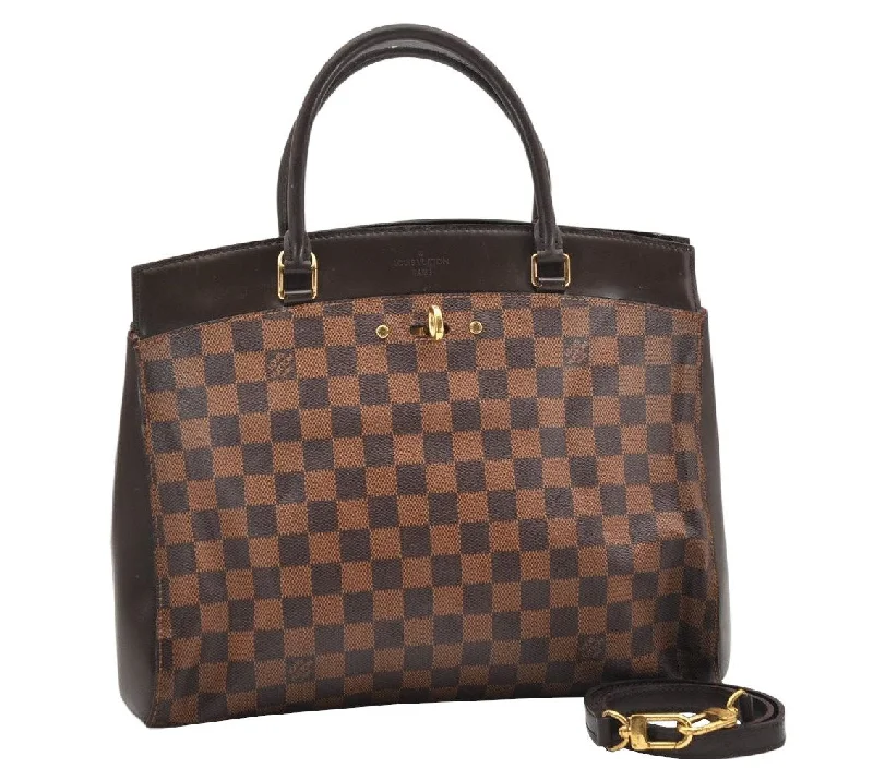 Authentic Louis Vuitton Damier Rivoli MM 2Way Shoulder Hand Bag N41150 LV 3441K