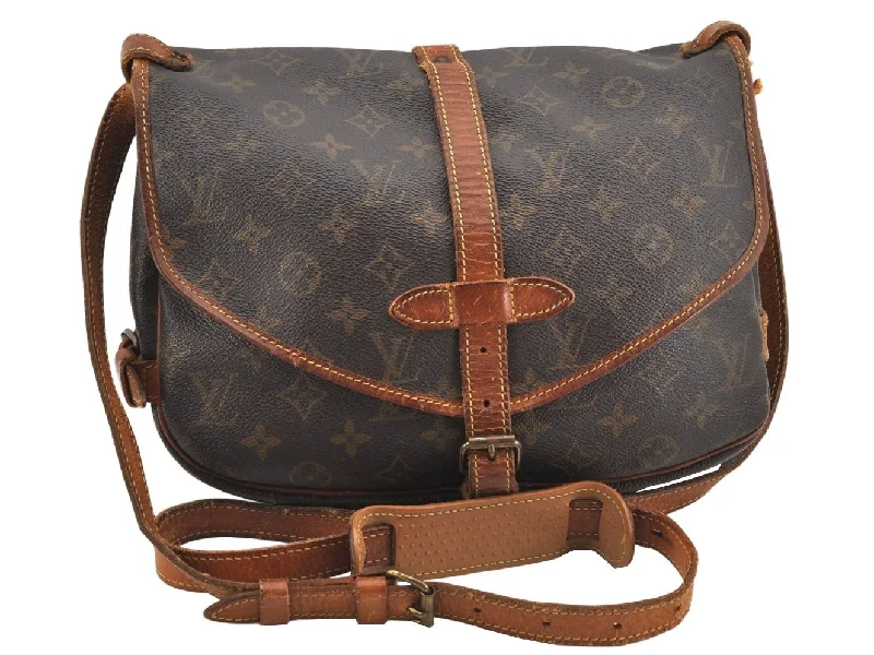 Authentic Louis Vuitton Monogram Saumur 30 Shoulder Cross Bag M42256 LV 2878K