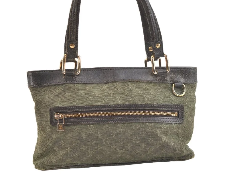 Auth Louis Vuitton Monogram Mini Lucille PM Hand Bag Green Khaki M92682 LV 3306K