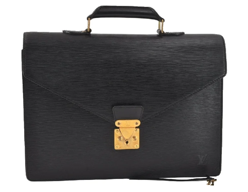 Authentic Louis Vuitton Epi Serviette Conseiller Briefcase Black M54422 LV 3018K