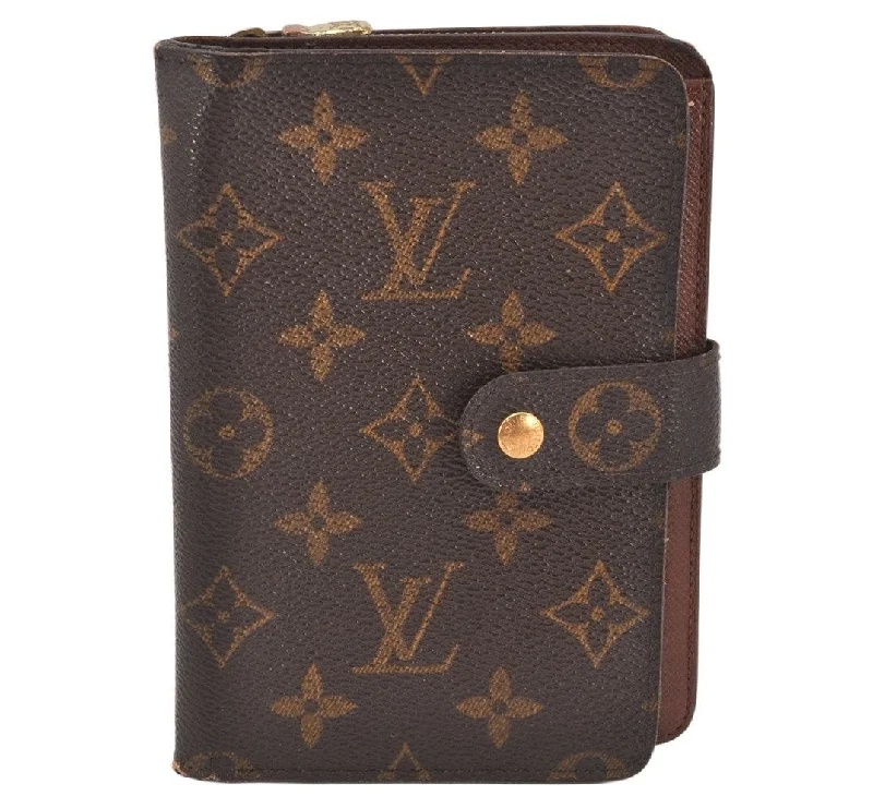 Auth Louis Vuitton Monogram Porte Papier Zip Bifold Wallet M61207 LV Junk 3708K