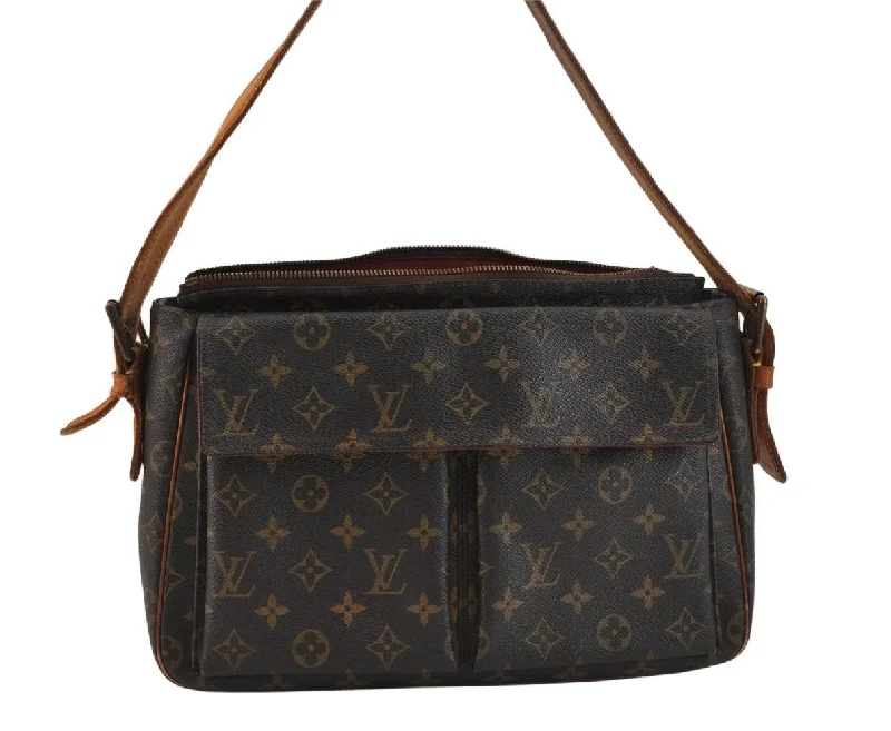 Authentic Louis Vuitton Monogram Viva Cite GM Shoulder Bag M51163 LV Junk 3270K