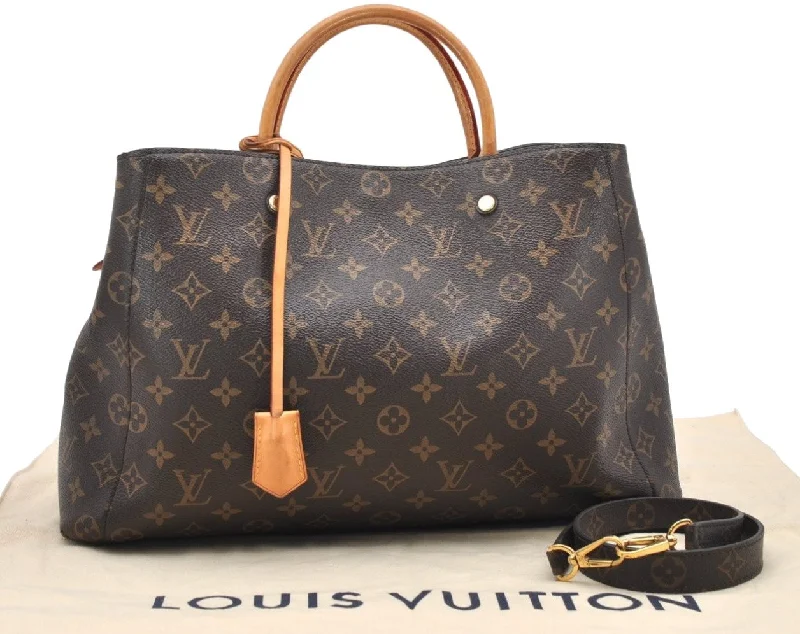 Authentic Louis Vuitton Monogram Montaigne GM 2Way Hand Bag M41067 LV 3658K