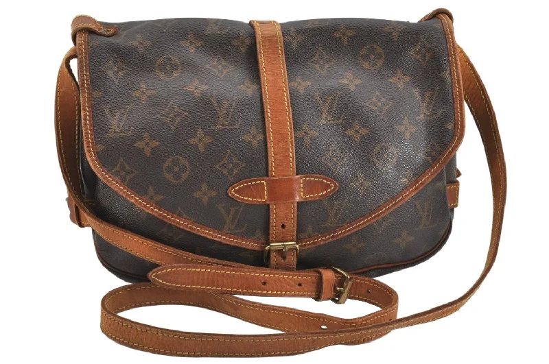 Authentic Louis Vuitton Monogram Saumur 30 Shoulder Cross Bag M42256 LV 3346K