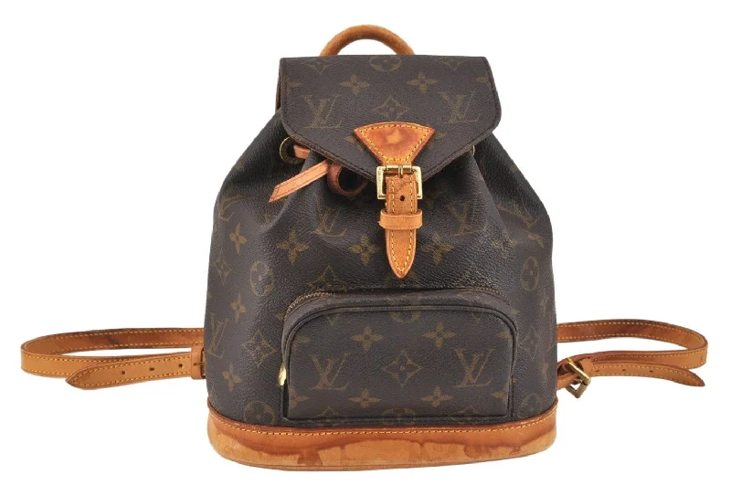 Authentic Louis Vuitton Monogram Montsouris PM Backpack M51137 LV Junk 2658K