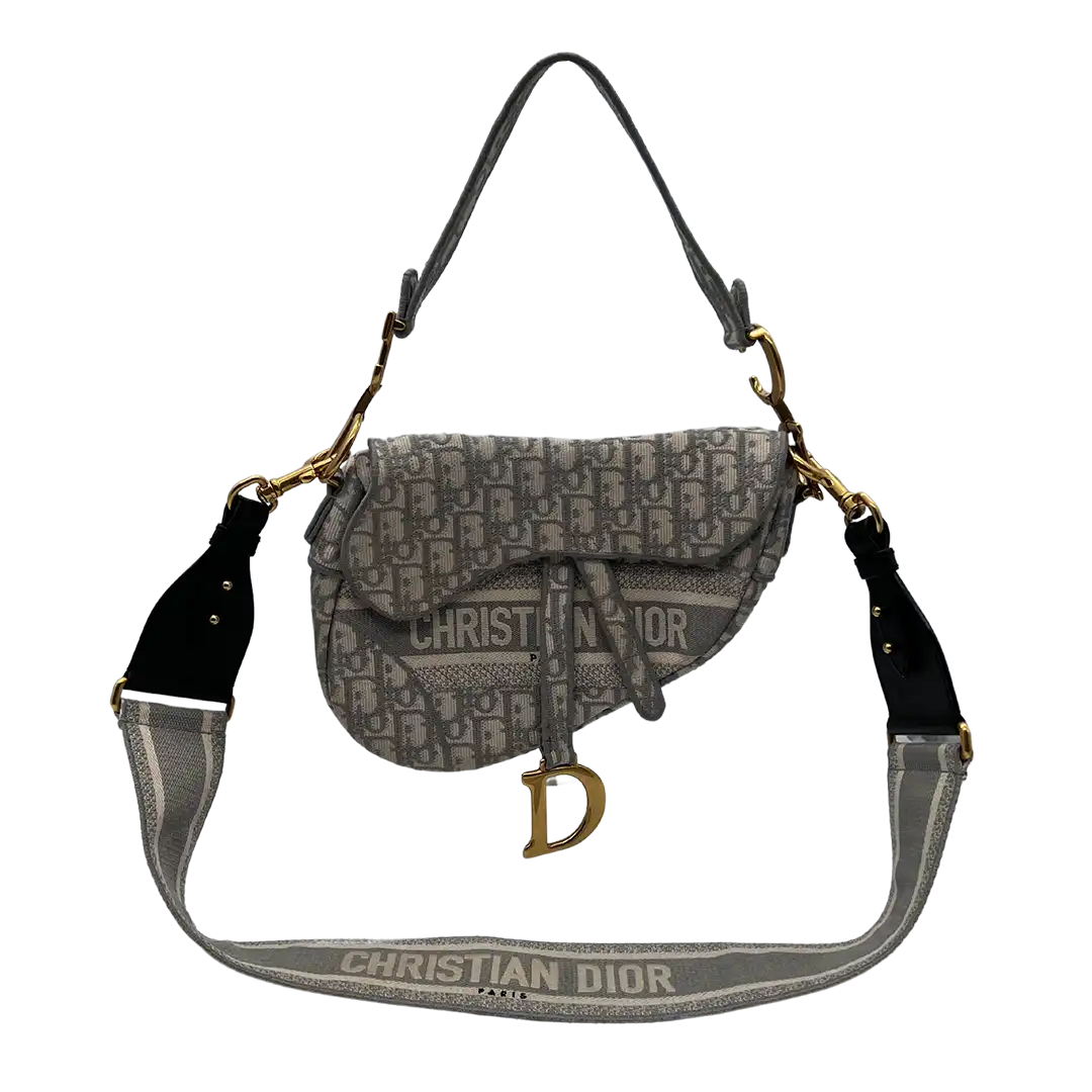 Christian Dior Saddle Bag Oblique Jacquard Medium inkl. Schulterriemen Fullset / sehr gut