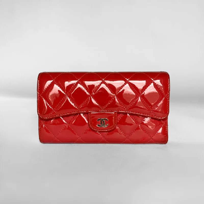 Chanel Timeless Wallet Large Enamel Leather