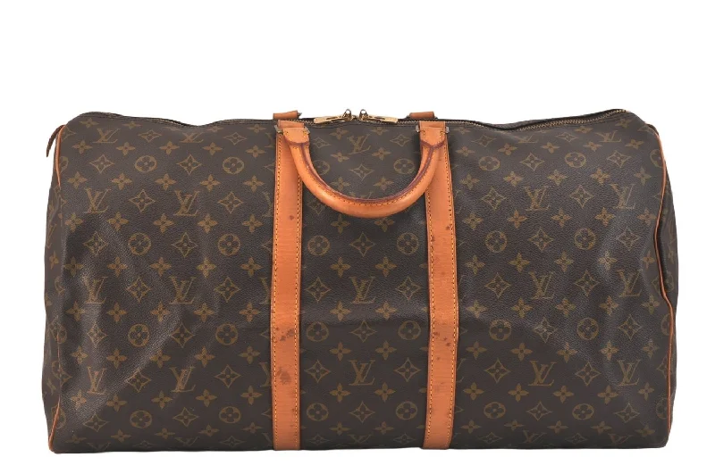 Authentic Louis Vuitton Monogram Keepall 55 Travel Boston Bag M41424 LV 2895K