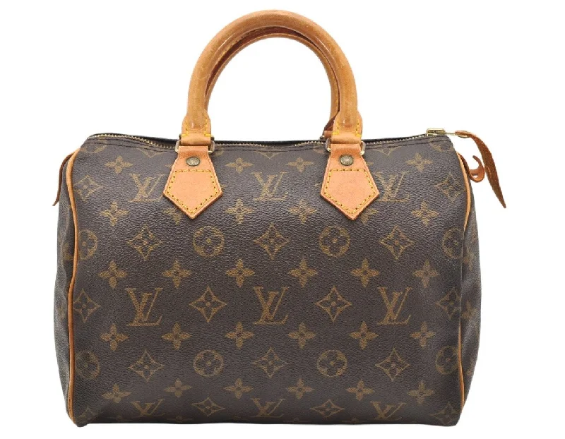 Authentic Louis Vuitton Monogram Speedy 25 Boston Hand Bag M41528 LV 3695K