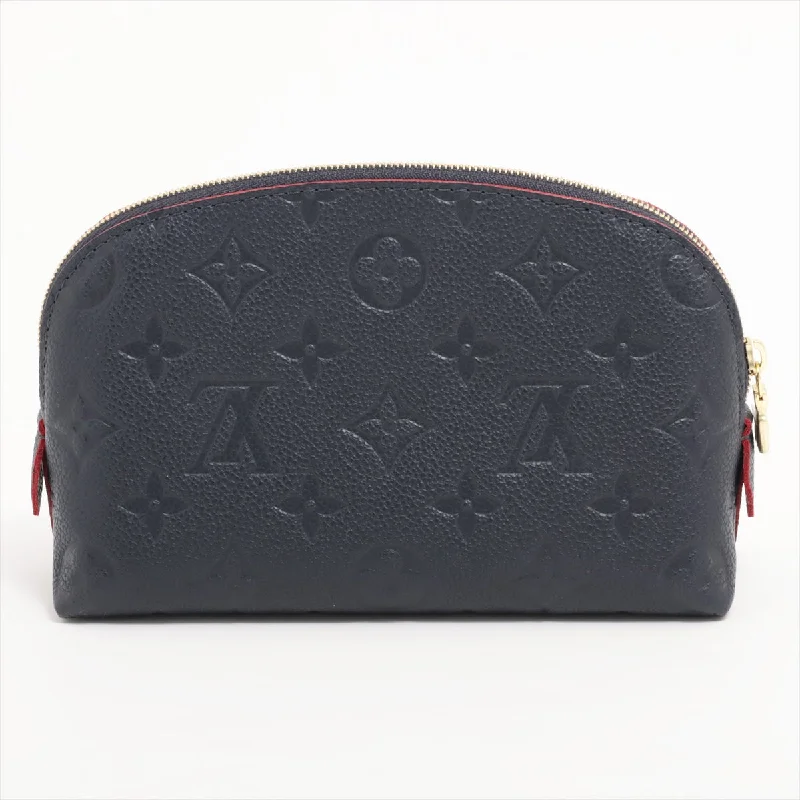 Louis Vuitton Monogram Emplant Pochette Cosmetics M69413 Marine Rouge   Pouch