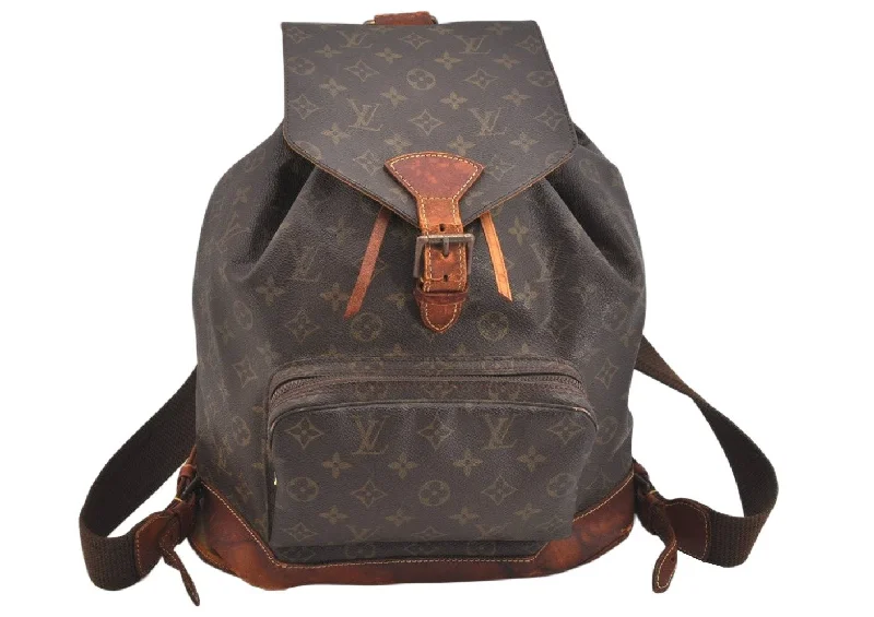 Authentic Louis Vuitton Monogram Montsouris GM Backpack M51135 LV Junk 3031K