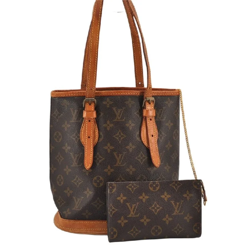 Authentic Louis Vuitton Monogram Bucket PM Shoulder Tote Bag M42238 LV 3056K