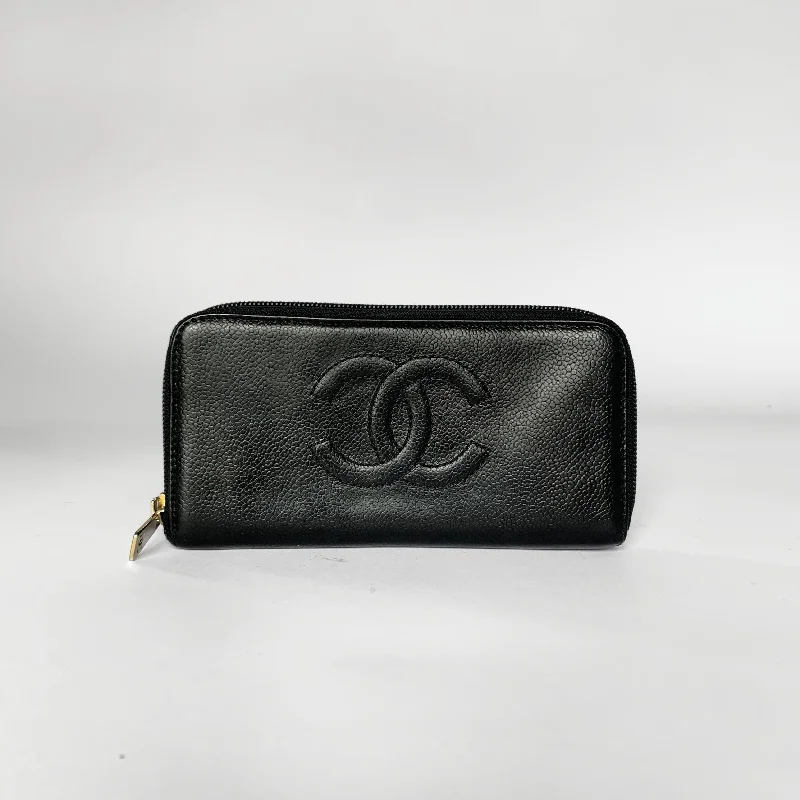 Chanel Zipper Wallet Caviar Leather